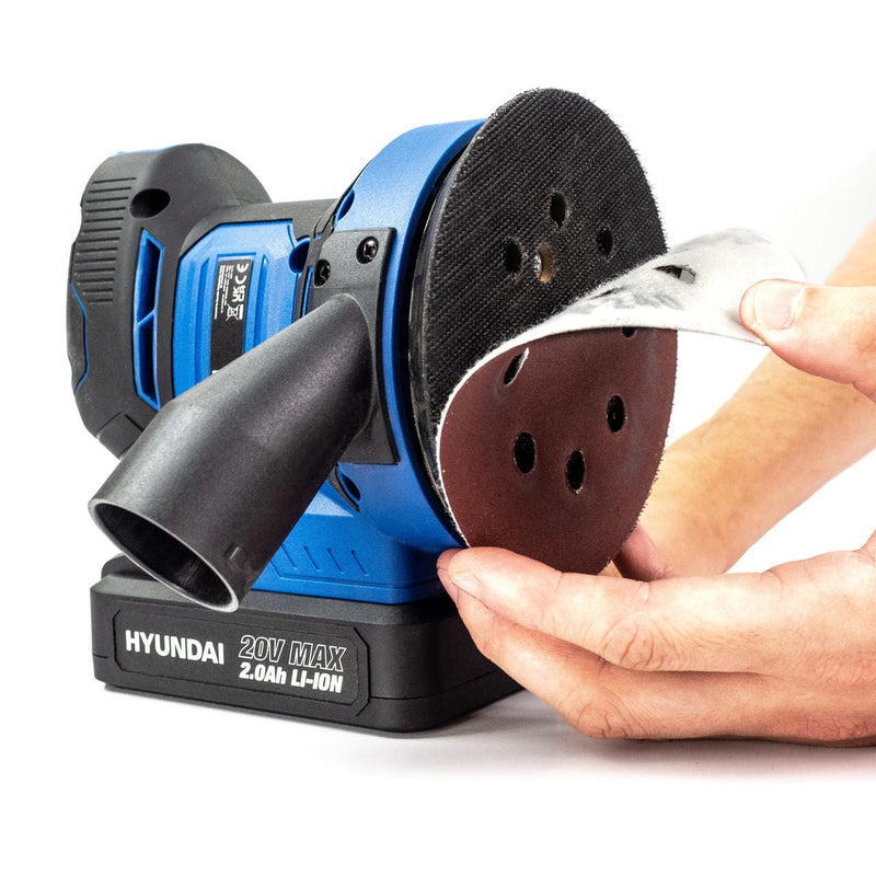 Hyundai Sanders Hyundai 20V Cordless Rotary Sander - 125mm Disc - HY2180 5059608234923 HY2180 - Buy Direct from Spare and Square