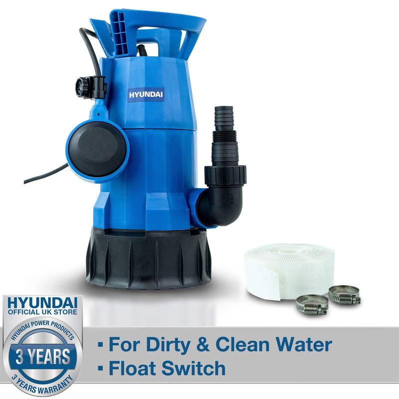 Hyundai Water Pump Hyundai 1100W Electric Clean and Dirty Water Submersible Water Pump - HYSP1100CD 5059608222159 HYSP1100CD - Buy Direct from Spare and Square