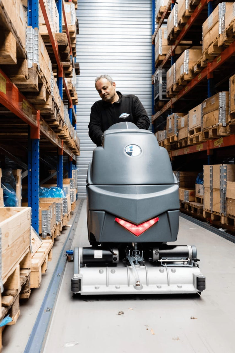 Intelligent Cleaning Equipment Scrubber Dryer Intelligent Cleaning Equipment i28BT-CY Walk Behind Cylindrical Scrubber Dryer With Traction - 28 Inch i28BT-CY - Buy Direct from Spare and Square