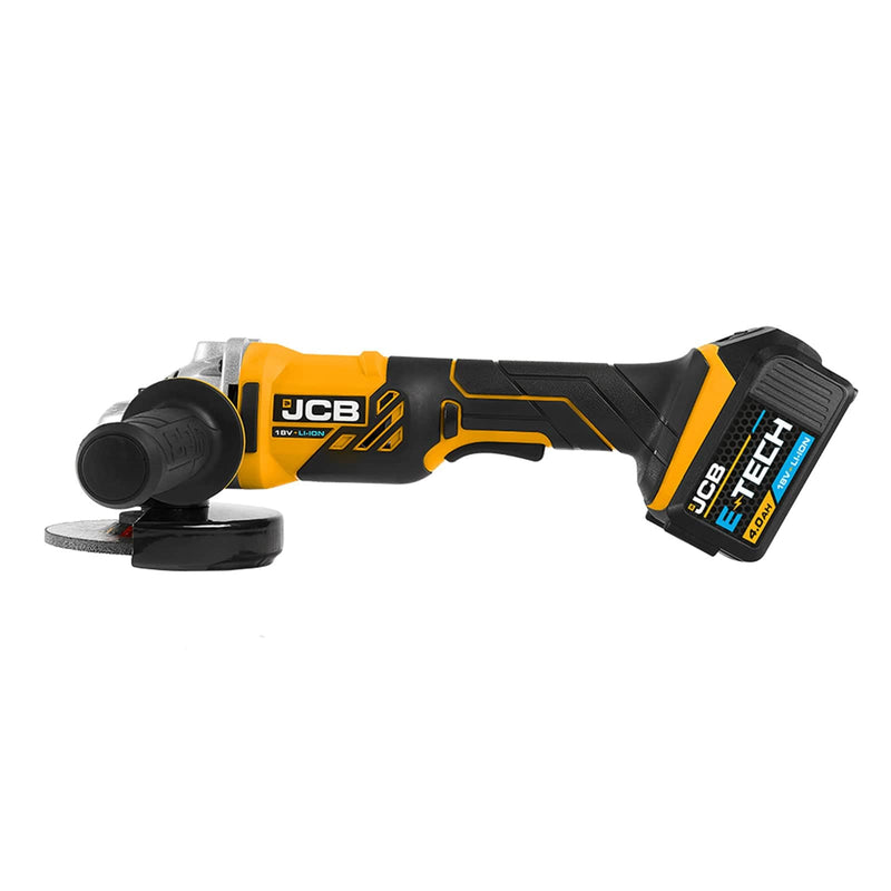 JCB Angle Grinder JCB 18V Angle Grinder 2x 4.0Ah Lithium-Ion batteries with 2.4A fast charger in W-Boxx 136 power tool case 21-18AG-4-WB - Buy Direct from Spare and Square