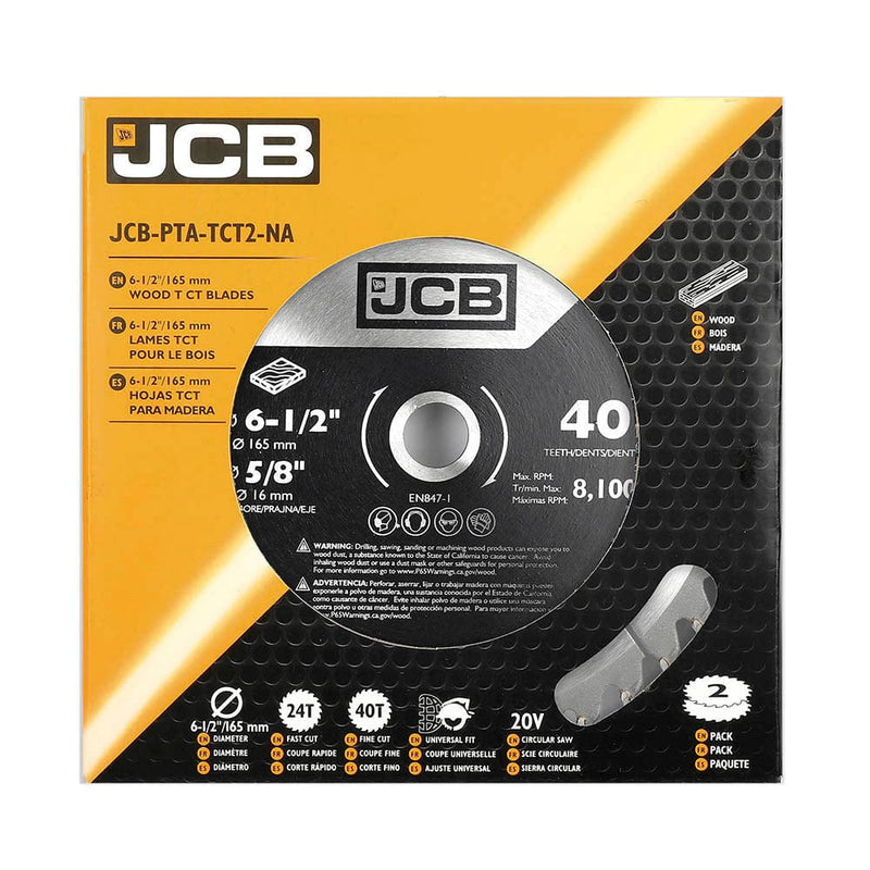 JCB Blades JCB 2 Piece 165mm /  6.5" TCT Circular Saw Blade Set JCB-TCT-2PC - Buy Direct from Spare and Square