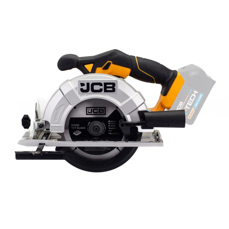 JCB Circular Saw JCB 18v Cordless Circular Saw 165mm Blade - 3650rpm *Tool Only* 21-18CS-B - Buy Direct from Spare and Square