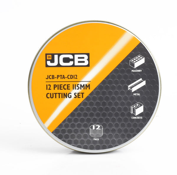 JCB Cutters JCB 12 Piece 115mm 4 1/2" Cutting for Metal,Stone and Steel Discs JCB-PTA-CD12 - Buy Direct from Spare and Square