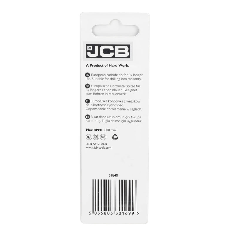 JCB Drill Bits JCB Masonry Drill Bit 4 x 75 mm 5055803301699 - Buy Direct from Spare and Square