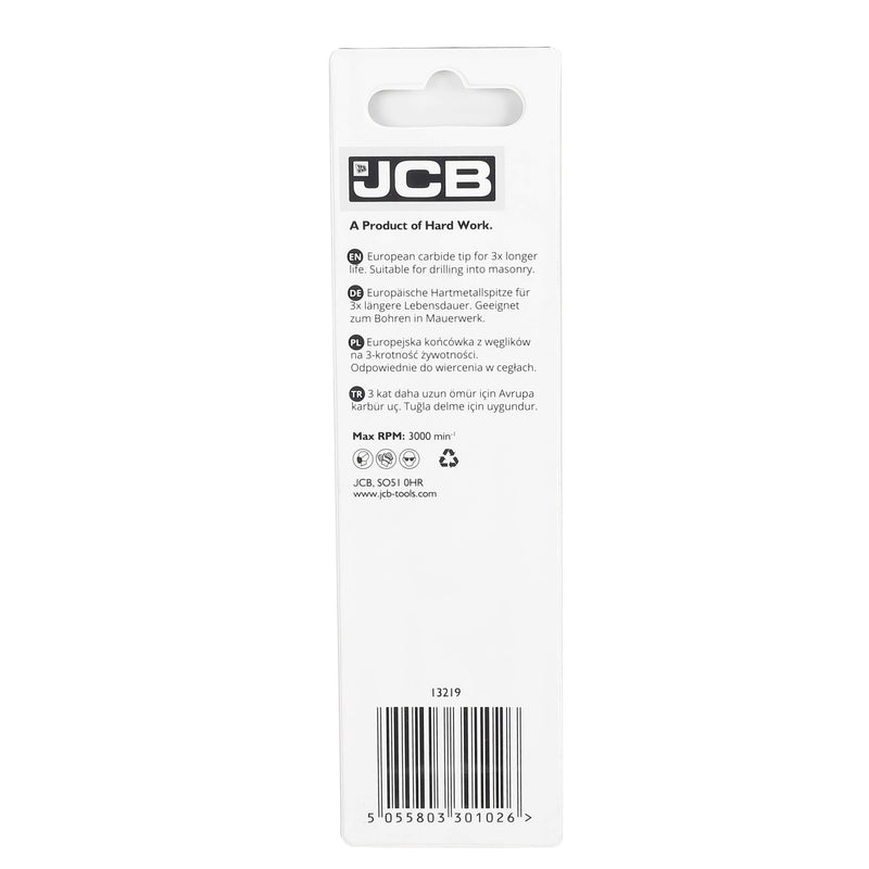 JCB Drill Bits JCB Masonry Drill Bit 6 x 100 mm 5055803301026 - Buy Direct from Spare and Square