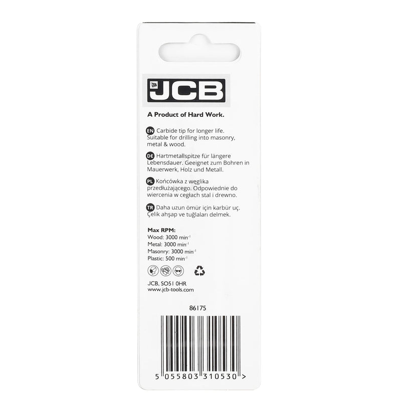 JCB Drill Bits JCB Multi Purpose Drill Bit 5.0 x 85 mm 5055803310547 - Buy Direct from Spare and Square