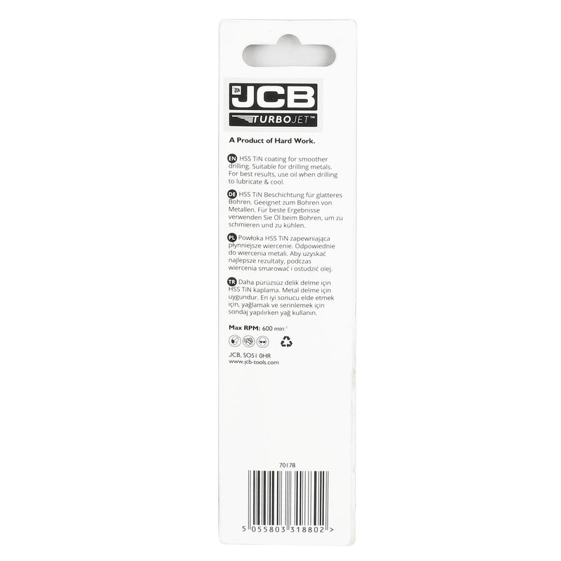 JCB Drill Bits JCB Turbojet 7 Point HSS Drill Bit 9 x 125 mm 5055803318802 - Buy Direct from Spare and Square