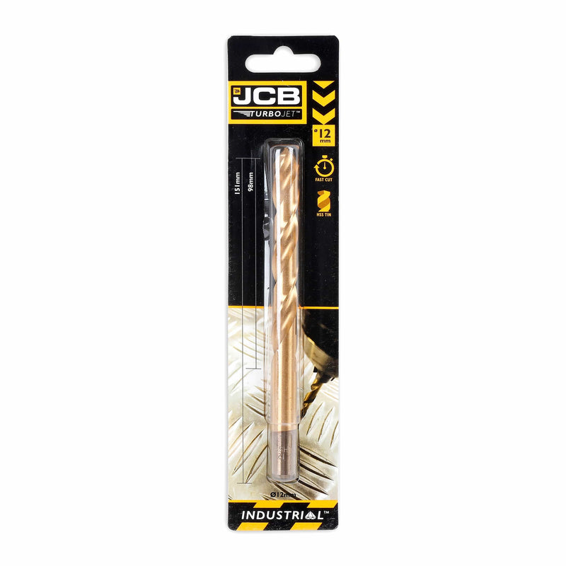 JCB Drill Bits JCB TurboJet HSS Drill Bit 12 x 151 mm 5055803318840 - Buy Direct from Spare and Square