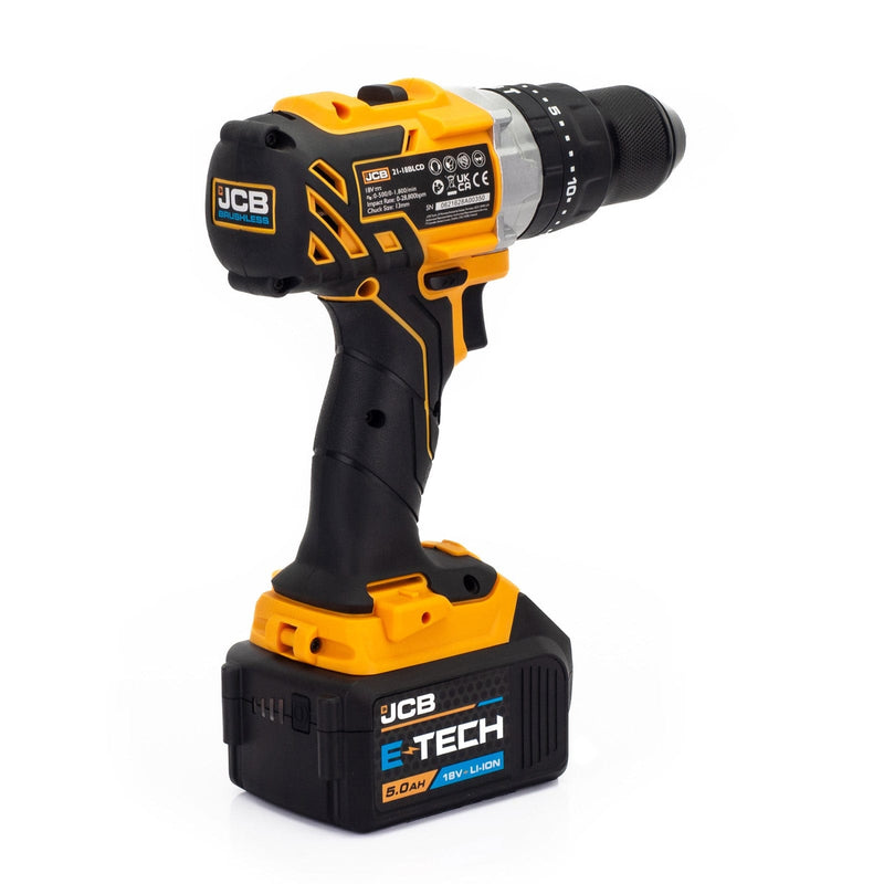 JCB Drill JCB 18v Cordless Combi Drill With 5Ah Battery & Charger In Box 21-18BLCD-5X-WB - Buy Direct from Spare and Square