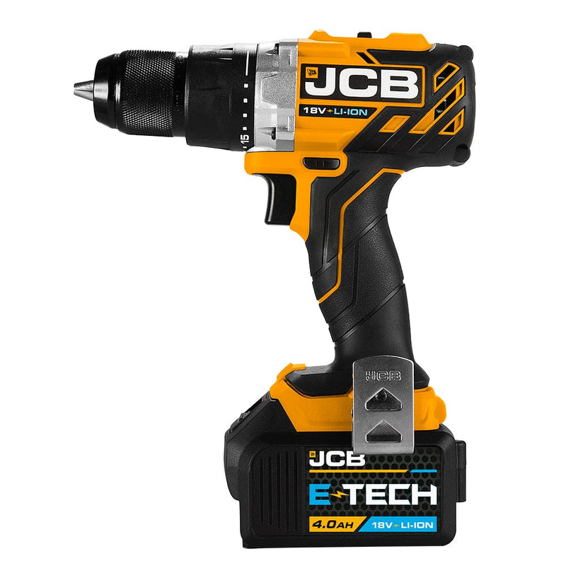 JCB Drills JCB 18V Brushless Drill Driver with 4.0AH Lithium-Ion Battery and 2.4A Charger 21-18BLDD-4X - Buy Direct from Spare and Square