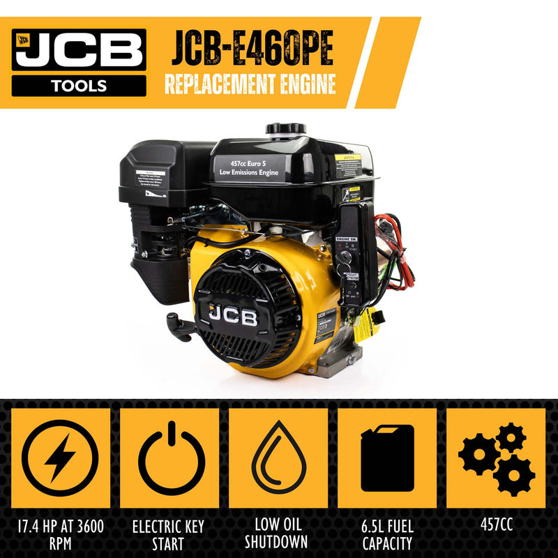 JCB Engine JCB 15hp 457cc 4 Stroke Petrol Engine - With Electric Start - OHV JCB-E460PE - Buy Direct from Spare and Square