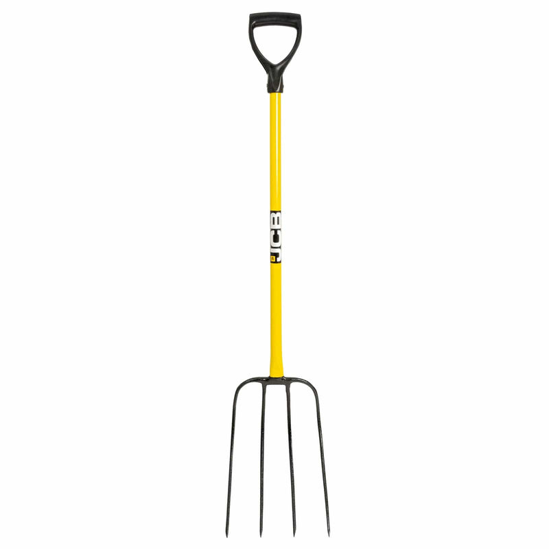 JCB Forks JCB Professional Manure Fork 4 Prong D Handle Heavy-Duty Steel JCBMF12 - Buy Direct from Spare and Square