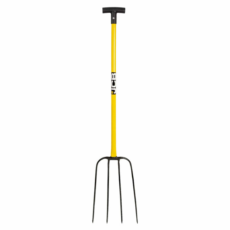 JCB Forks JCB Professional Manure Fork 4 Prong T Handle Heavy-Duty Steel JCBMF11 - Buy Direct from Spare and Square