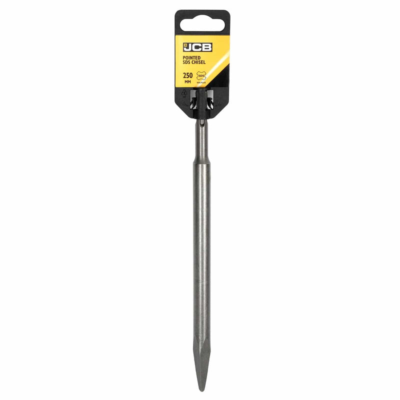 JCB Hand Tools JCB SDS Plus Chisels Twin Pack, 250mm Pointed, 20x250mm Flat Chisel JCB-SDSCH-PK - Buy Direct from Spare and Square