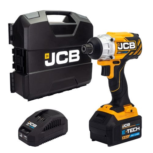 JCB Impact Driver JCB 18v Brushless Impact Driver With 5Ah Battery and Case - Buy Direct from Spare and Square