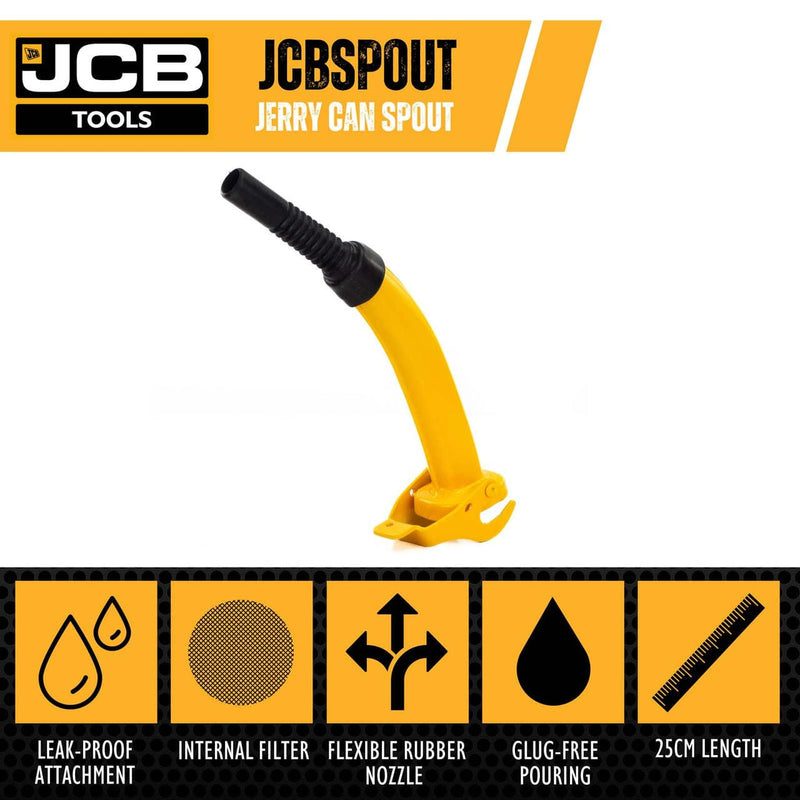 JCB Jerry Cans JCB 25cm Jerry Can Metal Spout, Heavy-Duty 0.8mm Steel JCBSPO20 - Buy Direct from Spare and Square