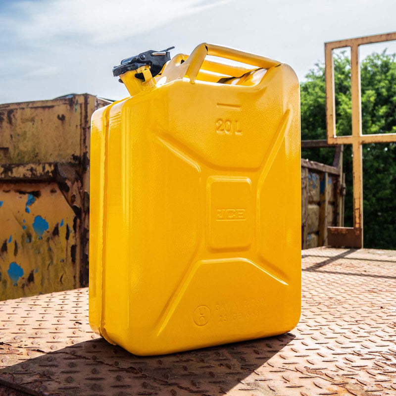 JCB Jerry Cans JCB Professional Jerry Can 20L, Heavy-Duty 0.8mm Steel JCBJCAN20 - Buy Direct from Spare and Square