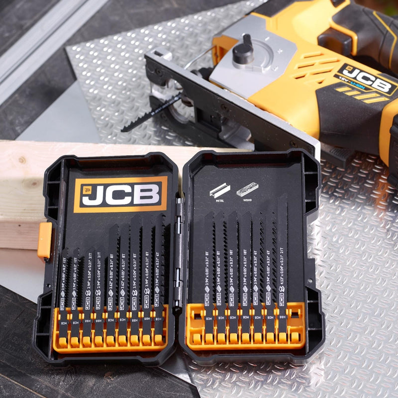 JCB Jigsaw Blades JCB 18 Piece Jigsaw Blade Kit, Universal T-Shank Fit JCB-PTA-JS18 - Buy Direct from Spare and Square