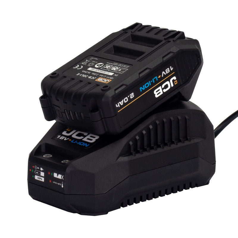 JCB Jigsaws JCB 18V Cordless Jigsaw 2Ah Li-Ion Battery & Charger, 0-45 degrees Cutting Positions 21-18JS-2XB - Buy Direct from Spare and Square