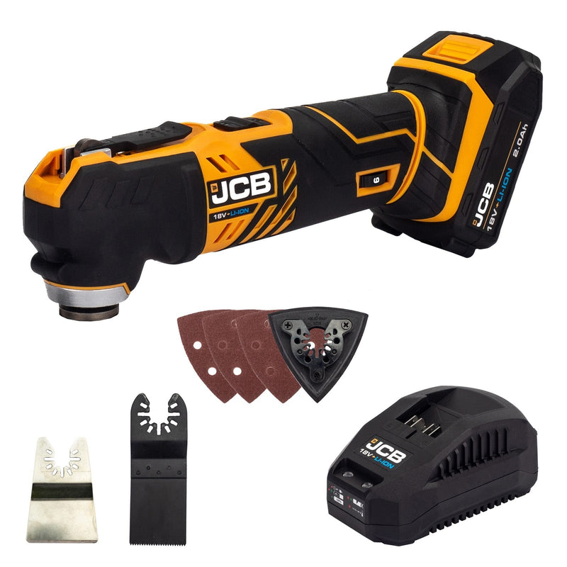 JCB Kits JCB 18V Combi Drill & Multi Tool Kit 2x 2.0ah Li-Ion Batteries, Fats Charger in 20" kit bag 21-18MTCD-2 - Buy Direct from Spare and Square