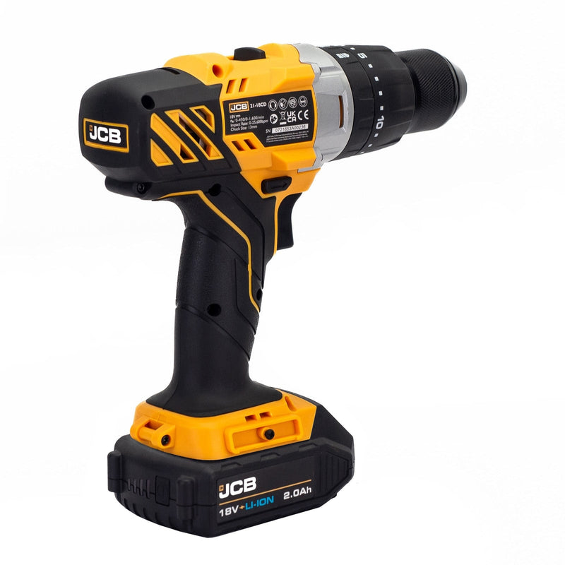 JCB Kits JCB 18V Cordless Combi Drill & Impact Driver Kit, 2x 2.0Ah Li-Ion Batteries, Charger and L-Boxx 21-18TPK-2 - Buy Direct from Spare and Square