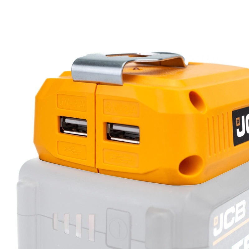 JCB Lights JCB 18V Cordless 60lm LED Light  with 2x USB Charge Portal Power Adaptor 21-18USB - Buy Direct from Spare and Square