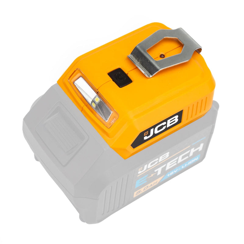 JCB Lights JCB 18V Cordless 60lm LED Light  with 2x USB Charge Portal Power Adaptor 21-18USB - Buy Direct from Spare and Square