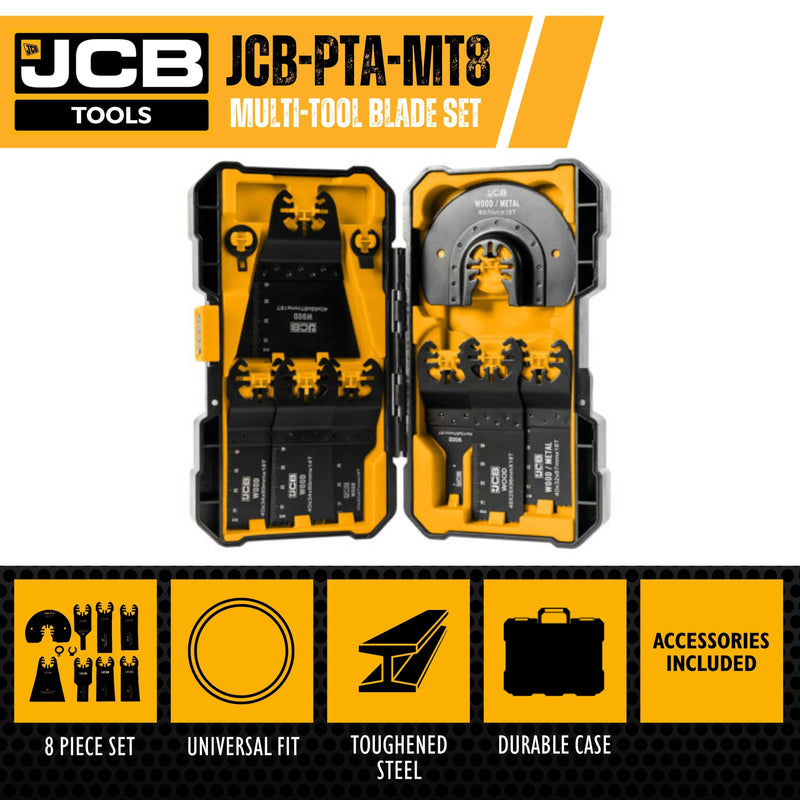 JCB Power Tool Accessories JCB 8 Piece Universal Fit Multi Tool Blade Set JCB-PTA-MT8 - Buy Direct from Spare and Square