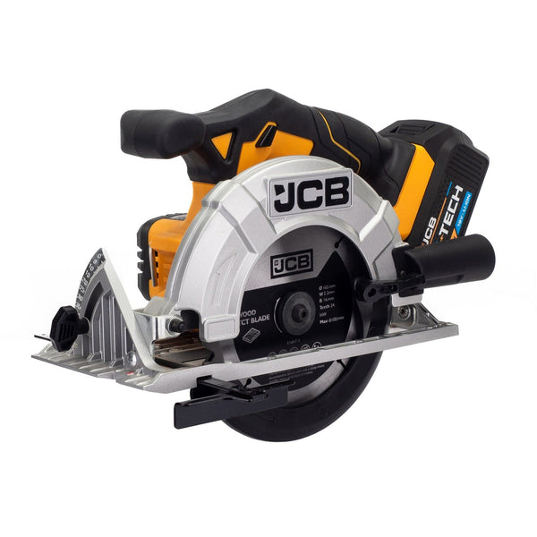 JCB Saws JCB 18V Cordless Circular Saw, 165mm / 6.5'', 5Ah Li-Ion Battery and 2.4A Charger 21-18CS-5X - Buy Direct from Spare and Square