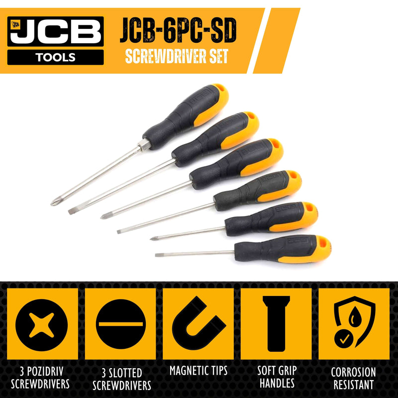 JCB Screwdriver JCB 6 Piece Screwdriver Set JCB-6PC-SD - Buy Direct from Spare and Square