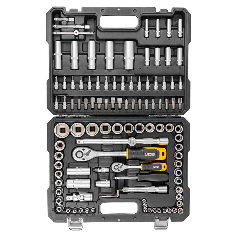 JCB Socket Sets JCB 108 Piece Socket and Bit Set, Chrome Vanadium Steel JCB-41082-5 - Buy Direct from Spare and Square