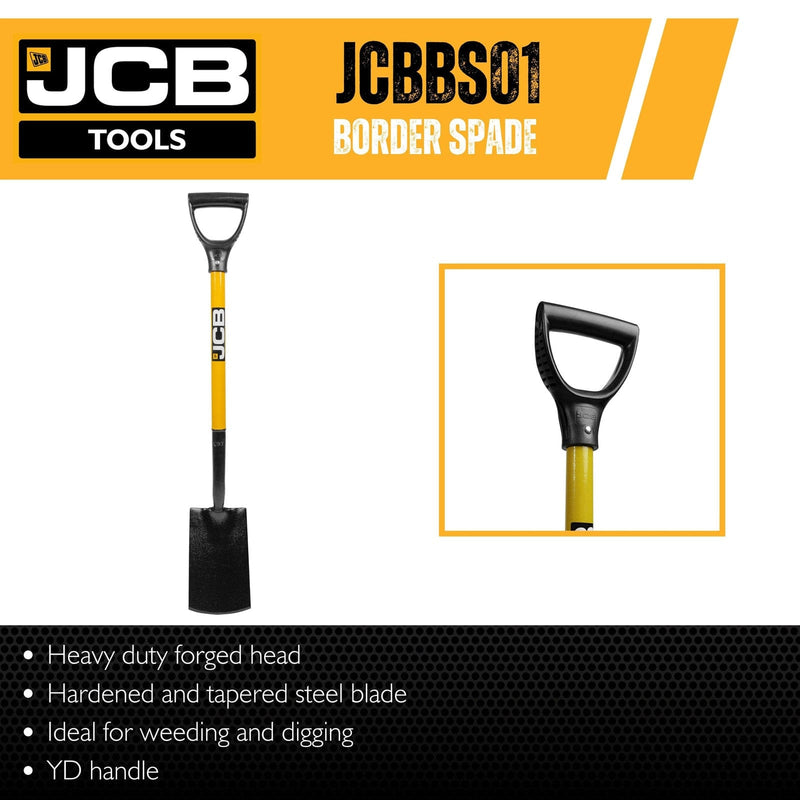 JCB Spades JCB Professional Border Spade, Carbon Steel Blade,  Heavy-duty Contractor Tool JCBBS01 - Buy Direct from Spare and Square