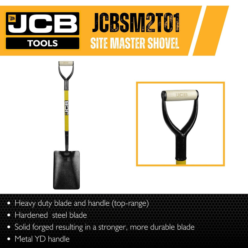 JCB Spades JCB Professional Tapered Mouth Site Master Shovel, Heavy-Duty Steel Blade, 230-210 x 305mm Blade JCBSM2T01 - Buy Direct from Spare and Square