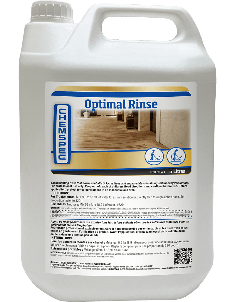 Legend Brands Europe Cleaning Chemicals Chemspec - OPTIMAL RINSE (5Litre Bottle) 729678950560 124053 - Buy Direct from Spare and Square