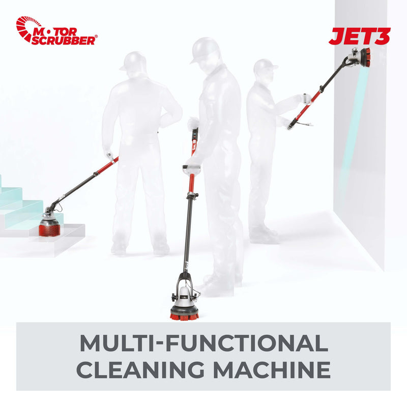 Motor Scrubber Scrubber Dryer MotorScrubber Jet3 - Portable, Powerful, Commercial Scrubber With Water Pump For Hard To Clean Areas MSJET3 - Buy Direct from Spare and Square