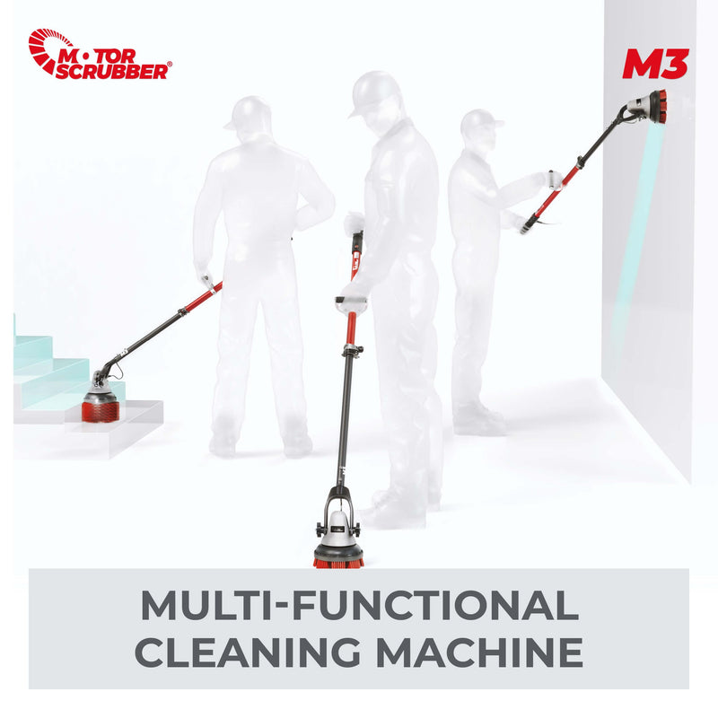 Motor Scrubber Scrubber Dryer MotorScrubber M3L - Portable, Powerful, Commercial Scrubber For Hard To Clean Areas - 120cm - 240cm Handle M3L - Buy Direct from Spare and Square