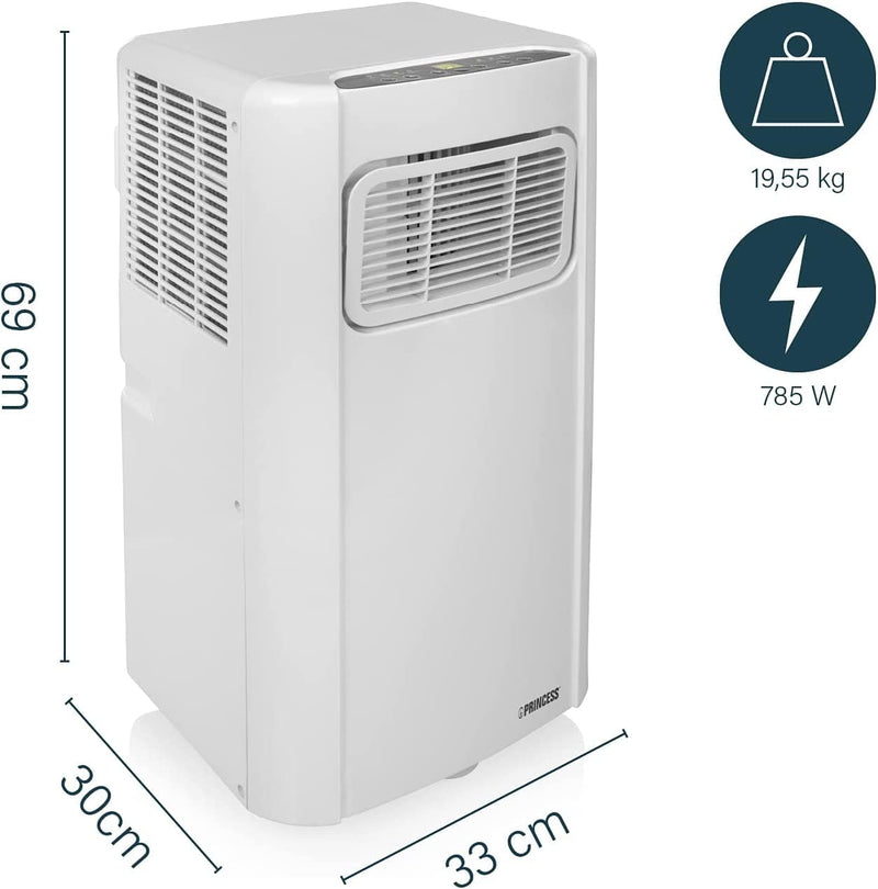 Princess Air Conditioner Princess Mobile Air Conditioner - 7000 BTU - Air Conditioner, Dehumidifier and Fan 352101 - Buy Direct from Spare and Square