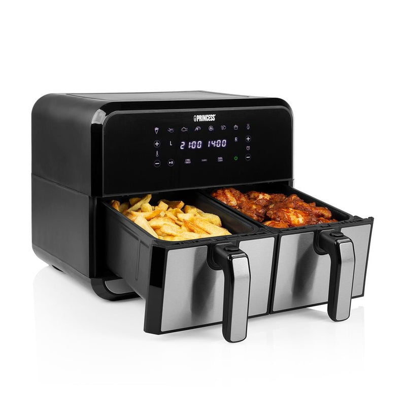 Princess Air Fryer Princess Double Basket Aerofryer - Touchscreen - 8 Litre Air Fryer 8712836969360 182074 - Buy Direct from Spare and Square