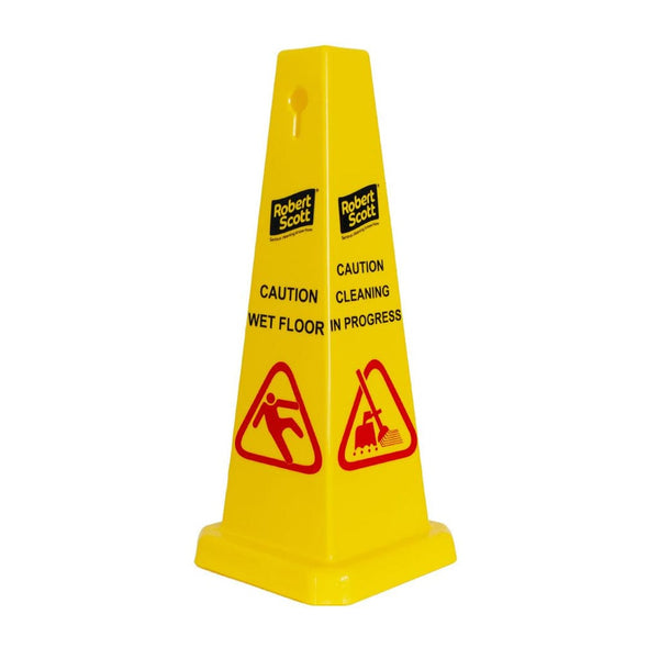 Robert Scott Safety Signs Yellow Robert Scott Standard Safety Cone - Box of 5 5013174092608 104383-Yellow - Buy Direct from Spare and Square