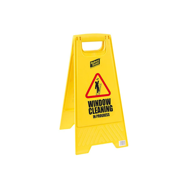 Robert Scott Warning Sign Yellow Window Cleaning Standard Safety Floor Sign - Box of 5 5013174053609 101437-Yellow - Buy Direct from Spare and Square