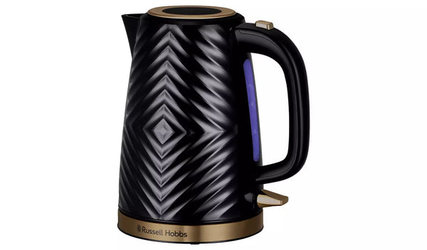 Russell Hobbs Kettle Russell Hobbs Black and Gold Groove 1.7 Litre Kettle 503806114346 26380 - Buy Direct from Spare and Square