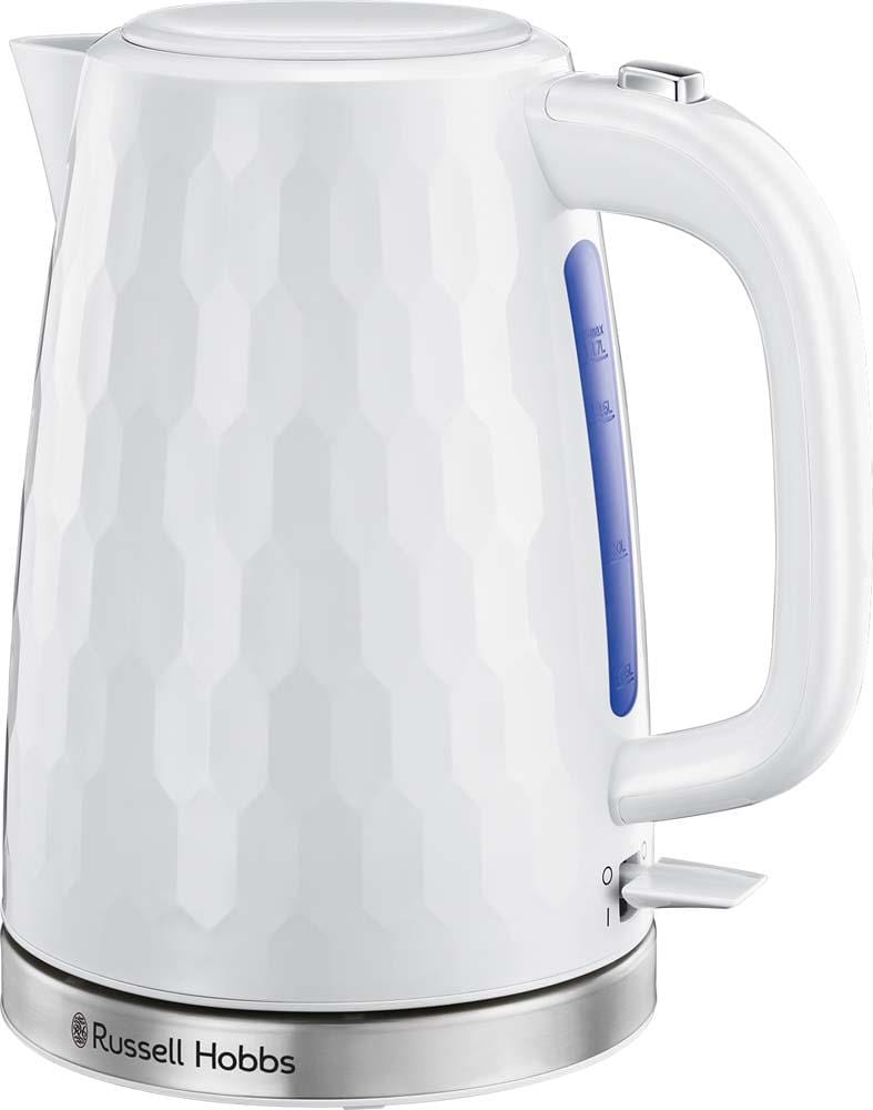 Russell Hobbs Kettles Russell Hobbs Honeycomb White Plastic Kettle 26050 5038061105339 26050 - Buy Direct from Spare and Square