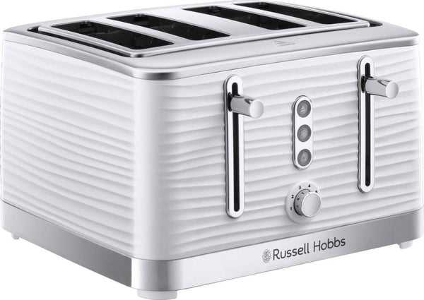 Russell Hobbs Toasters Russell Hobbs Inspire White 4 slice toaster 24380 4008496972272 24380 - Buy Direct from Spare and Square