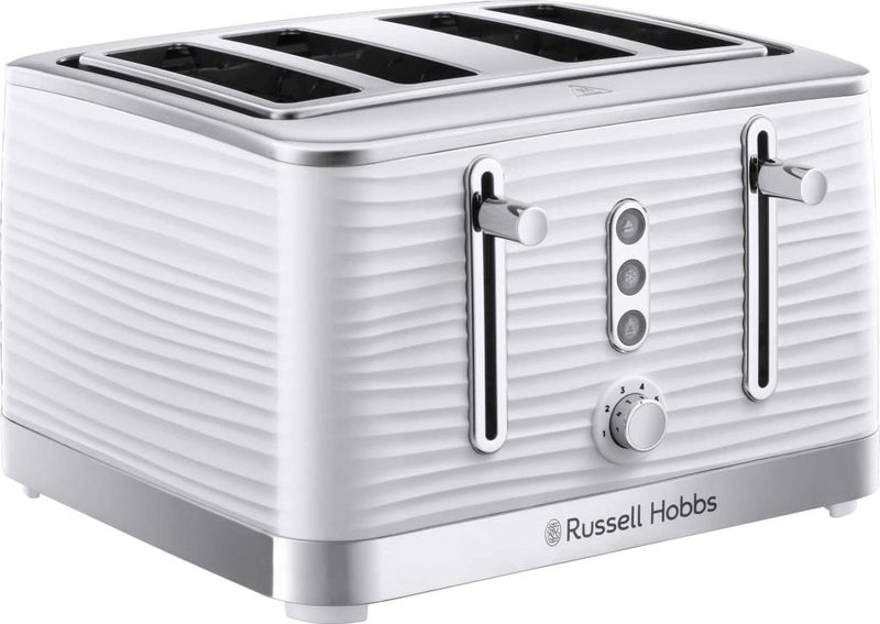 Russell Hobbs Toasters Russell Hobbs Inspire White 4 slice toaster 24380 4008496972272 24380 - Buy Direct from Spare and Square