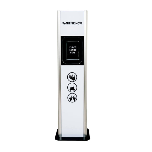 Sanitise Now Dispenser Sanitise Now Automatic Liquid Freestanding Sanitising Unit - White ATFSMGWHITE - Buy Direct from Spare and Square