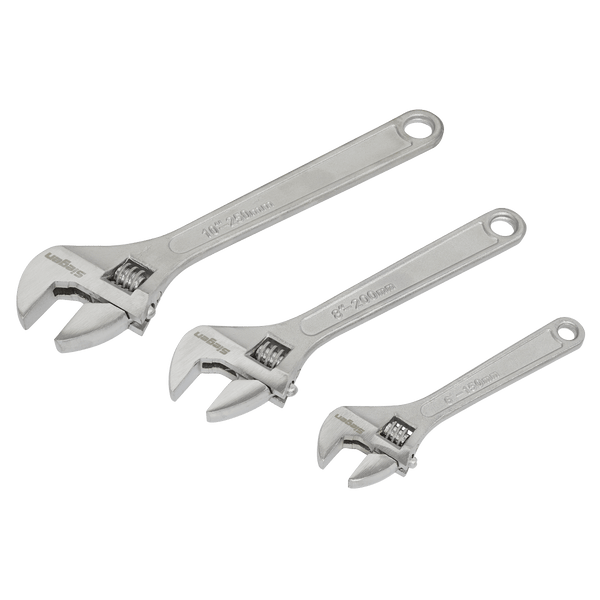 Sealey Adjustable Wrenches 3pc Adjustable Wrench Set-S0448 5024209687270 S0448 - Buy Direct from Spare and Square