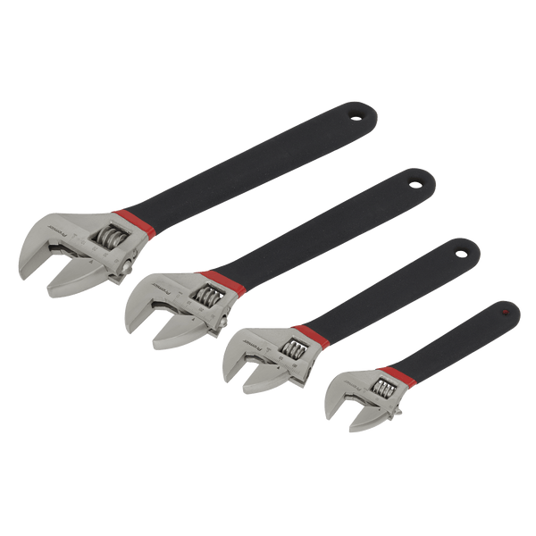 Sealey Adjustable Wrenches 4pc Adjustable Wrench Set Ni-Fe Finish-AK9935 5054511827286 AK9935 - Buy Direct from Spare and Square