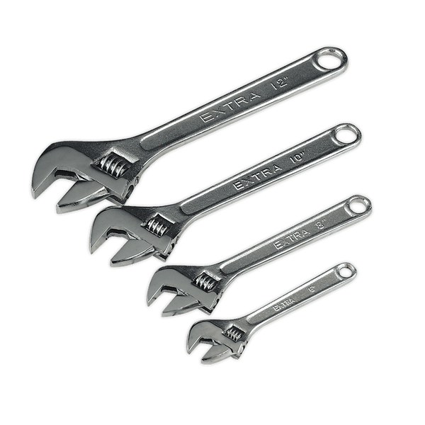 Sealey Adjustable Wrenches 4pc Adjustable Wrench Set-S0449 5024209687287 S0449 - Buy Direct from Spare and Square