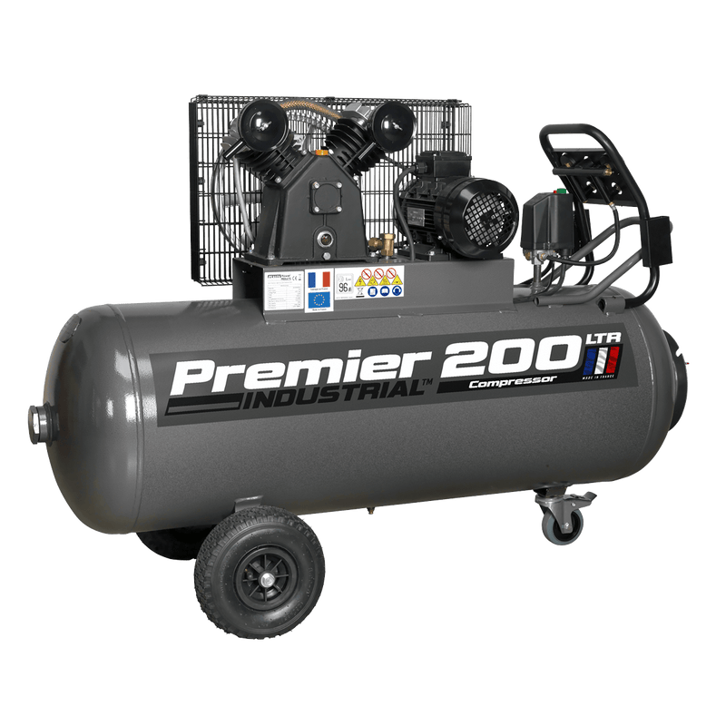 Sealey Air Compressor 200L Belt Drive Air Compressor 3hp with Front Control Panel 415V 3ph-SAC3203B3PH 5051747940260 SAC3203B3PH - Buy Direct from Spare and Square