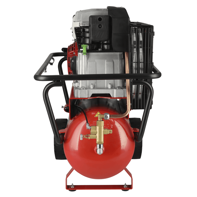 Sealey Air Compressor 50L Belt Drive Air Compressor with Petrol Engine 5.5hp-SA5055 5051747521193 SA5055 - Buy Direct from Spare and Square